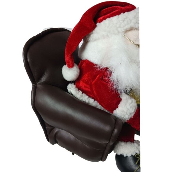 Santa Claus Story Telling Seated With In Brown Chair With Book & Glasses - Picture 6 of 9
